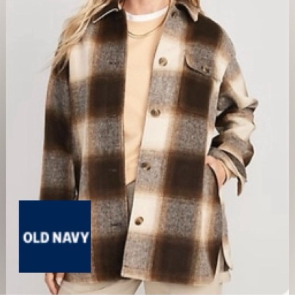 Old Navy Oversized Soft-Brushed Shacket for Women-NEW